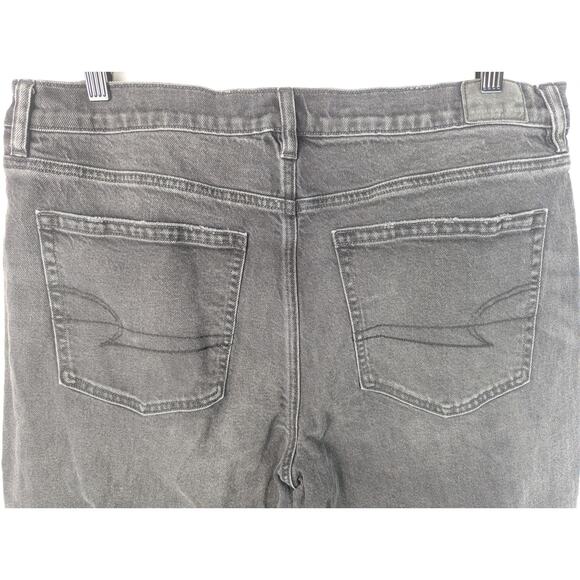 American Eagle Raw Hem Stretch Barrel Jean in Black - Picture 9 of 11